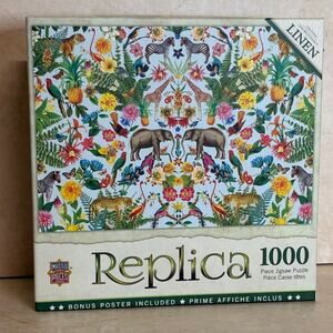 MasterPieces 1000 Piece Linen Jigsaw Puzzle Family Safari 19.25x26.75‎ Fun NEW